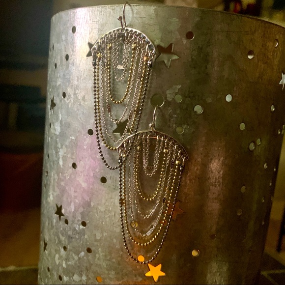 Bobby Rose Silvertone chain drop earrings - Picture 1 of 4